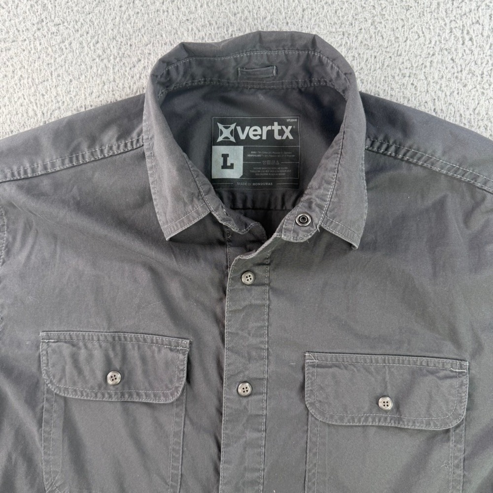 Vertx Button Down Shirt Mens Large Gray Short Sleeve Tactical WeaponGuard 10128